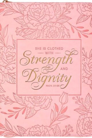 9781639522750 Strength And Dignity Journal Proverbs 31:25 Pink With Zipper
