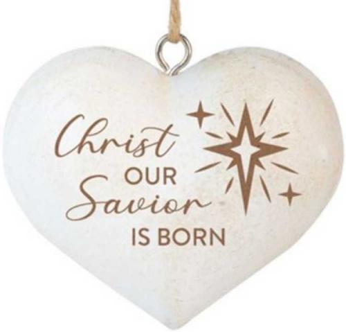 096069776673 Christ Our Savior Is Born 3D Heart (Ornament)