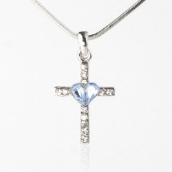 780308981606 Cross With Crystal Heart Center