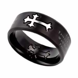 578422413109 Neo Cross Band Christ My Strength (Size 10 Ring)
