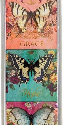 1220000322912 Grace Faith Love Secret Garden Butterfly Magnet Set
