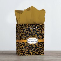 081983592485 Blue And Gold Value Gift Bag